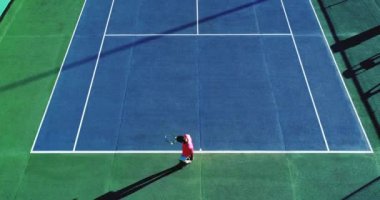 Tenis oyuncu havadan görünümü