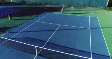 Tenis oyuncu havadan görünümü