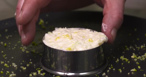 Garnalen Risotto Een Gastronomisch Restaurant — Stockvideo