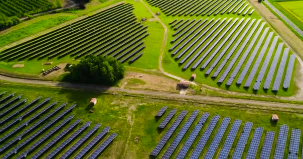 Zonnepanelen Vanuit Lucht Bekeken — Stockvideo