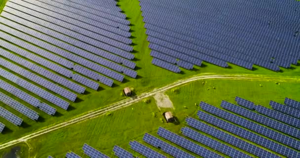 Solar Panels Aerial View — Stock Video