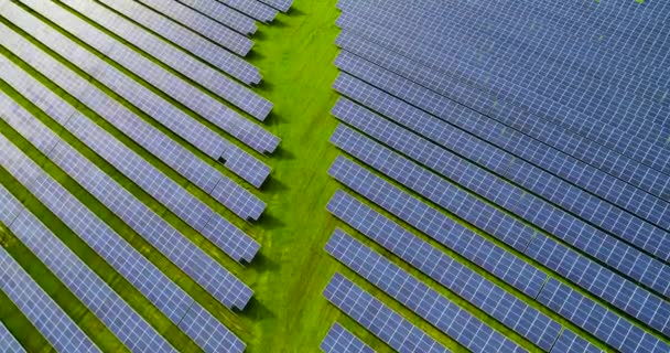 Solar Panels Aerial View — Stock Video