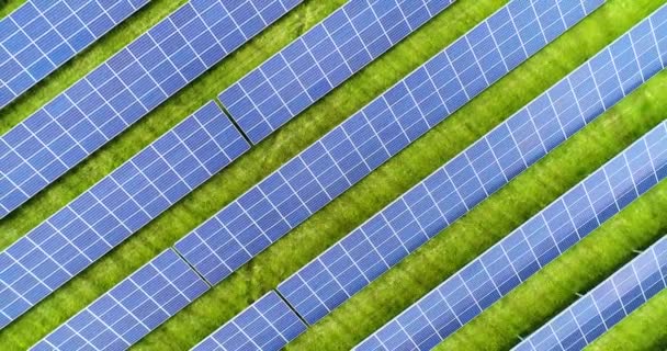 Solar Panels Aerial View — Stock Video