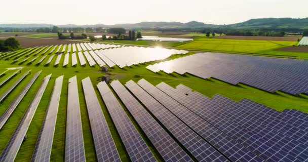 Panneaux Solaires Vue Aérienne — Video