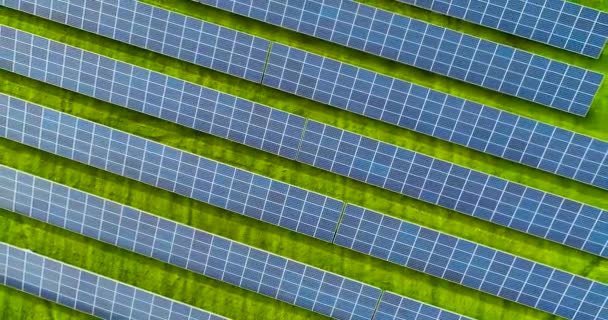 Solar Panels Aerial View — Stock Video