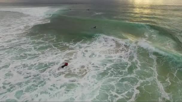 Surfing Atlantic Ocean France — Stock Video