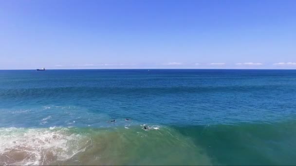 Surfen Atlantischen Ozean Frankreich — Stockvideo