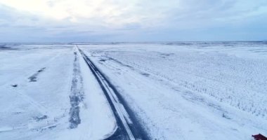 İzlanda 'da kar tarlaları, hava manzarası