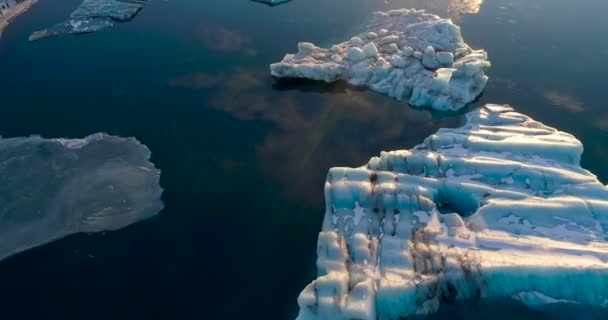 Vista Aérea Ponte Sobre Rio Congelado Islândia — Vídeo de Stock