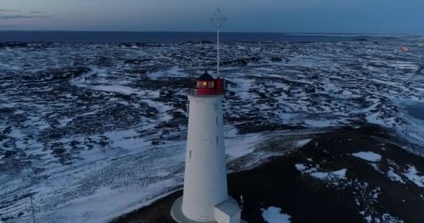 Vuurtoren Luchtfoto — Stockvideo