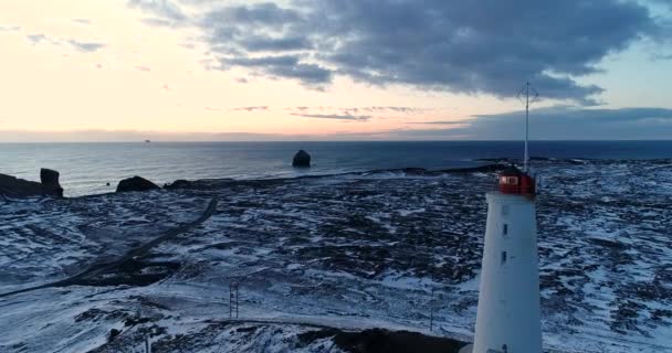 Leuchtturm Aus Der Luft — Stockvideo