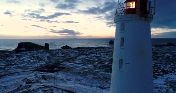 Leuchtturm Aus Der Luft — Stockvideo