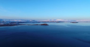 Göl Manzara havadan görünümü, İzlanda