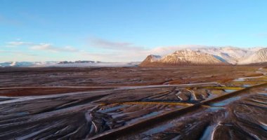 nehir manzara İzlanda, havadan görünümü