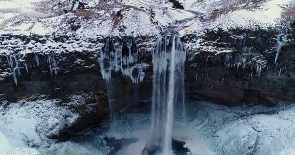 Cascada Vista Aérea Islandia — Vídeo de stock