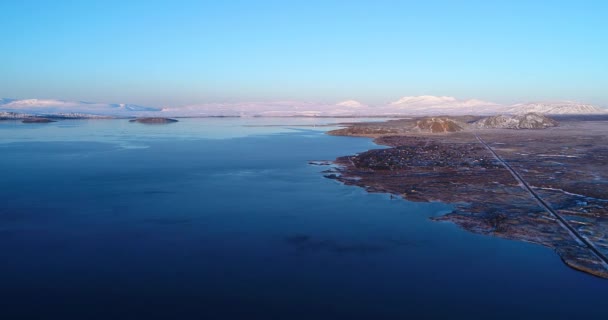 Göl Manzara Havadan Görünümü Zlanda — Stok video