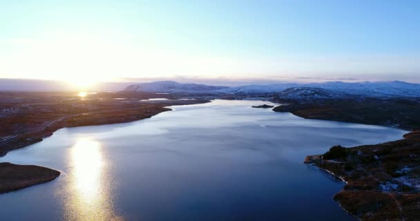 Paisagem Lago Vista Aérea Islândia — Vídeo de Stock