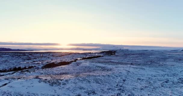 Пейзаж Озера Воздушном Виде Исландия — стоковое видео