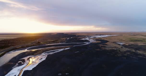 Пейзаж Озера Воздушном Виде Исландия — стоковое видео
