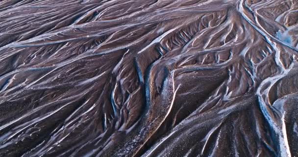 River Landscape Iceland Aerial View — Stock Video