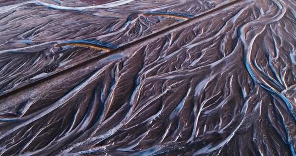Krajobraz Rzeka Islandii Widok Lotu Ptaka — Wideo stockowe