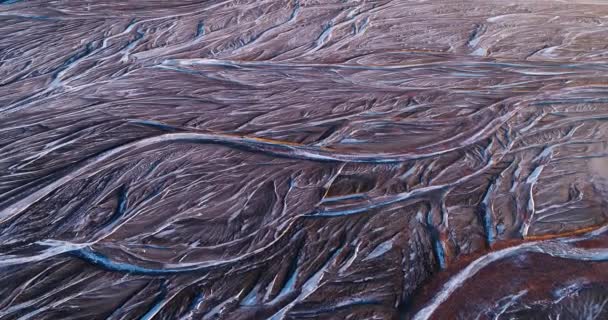 River Landscape Iceland Aerial View — Stock Video