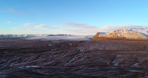 Paisaje Fluvial Iceland Vista Aérea — Vídeos de Stock