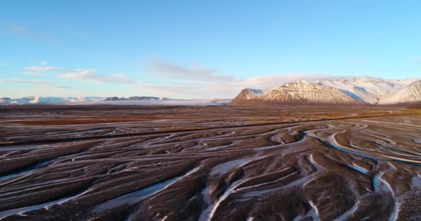 Paisaje Fluvial Iceland Vista Aérea — Vídeos de Stock