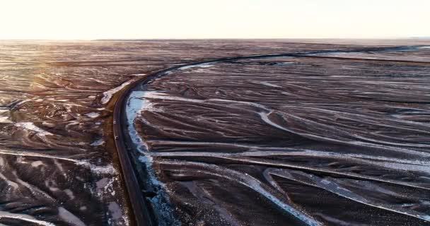 河风景在冰岛 鸟瞰图 — 图库视频影像