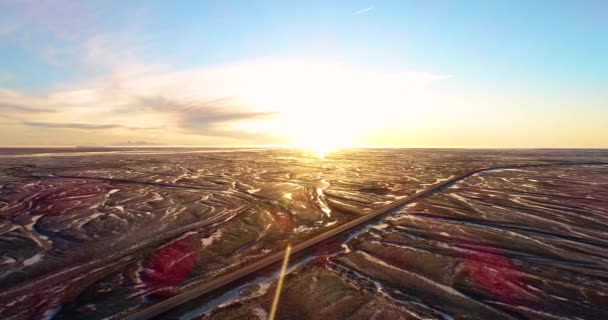 航空写真ビュー アイスランドを風景します — ストック動画