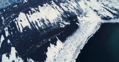 manzara bir plaj havadan görünümü, İzlanda