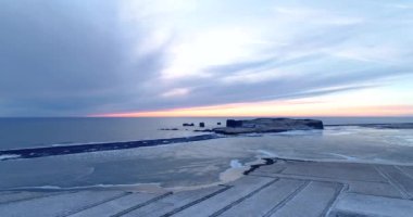 gün batımı deniz manzara havadan görünümü