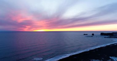 gün batımı deniz manzara havadan görünümü