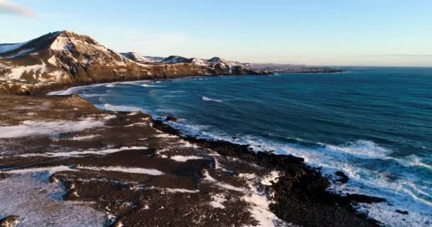 Paisaje Una Playa Vista Aérea Islandia — Vídeos de Stock