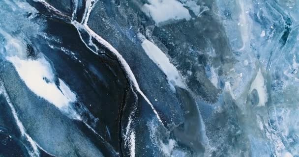 Donmuş Nehir Hava Görünümünde Zlanda — Stok video