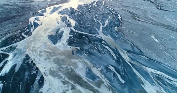 Замерзла Річка Пташиного Польоту Ісландія — стокове відео