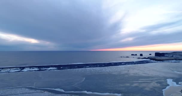 Solnedgången Hav Landskap Flygfoto — Stockvideo