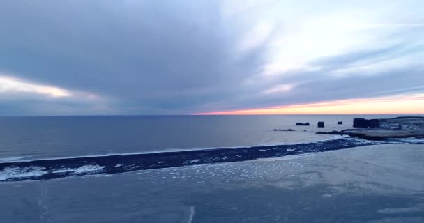 Sonnenuntergang Meereslandschaft Der Luftaufnahme — Stockvideo