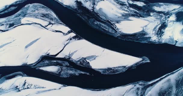 Río Congelado Vista Aérea Iceland — Vídeo de stock