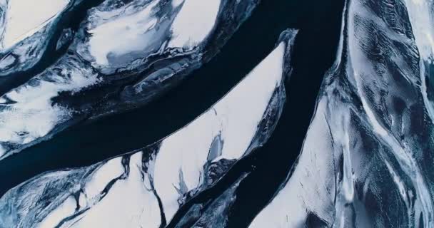 Río Congelado Vista Aérea Iceland — Vídeos de Stock