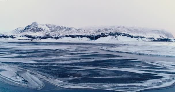 Водопад Видом Воздуха Исландия — стоковое видео