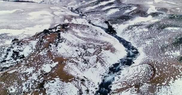Τοπίο Στην Αεροφωτογραφία Ισλανδία — Αρχείο Βίντεο