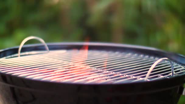 Barbacoa Primer Plano Cámara Lenta — Vídeo de stock