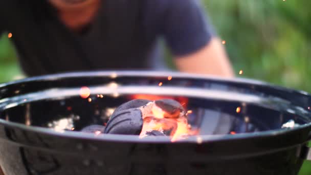 Barbecue Close Slow Motion — Stock video