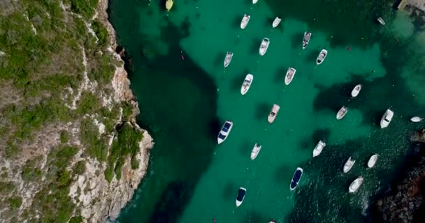 Aerial View Boats Spain — Stock Video