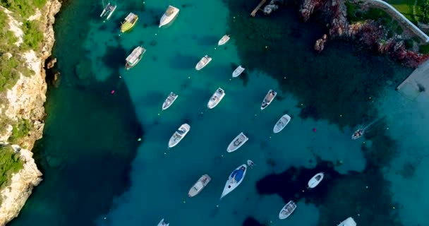 Aerial View Boats Spain — Stock Video