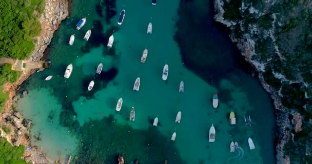 Aerial View Boats Spain — Stock Video