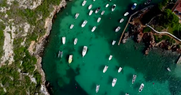 Aerial View Boats Spain — Stock Video