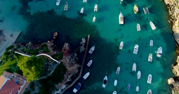Aerial View Boats Spain — Stock Video