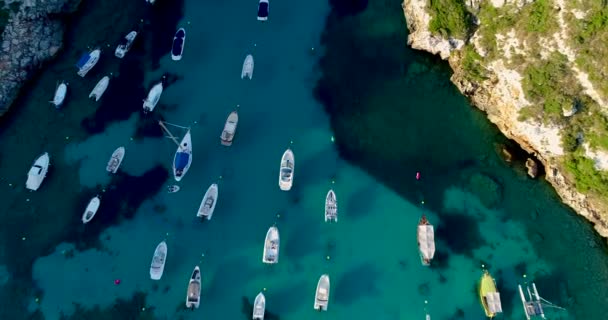 Aerial View Boats Spain — Stock Video